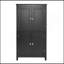 Armoire de rangement pour salle de bain élégante, unité de rangement pour salle de bain, armoire autoportante avec 4 portes, tablettes réglables, tablettes adaptables, noir-517390988