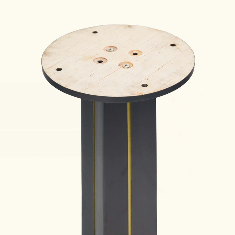 Modern Square Negotiation Table - 85Cm Sintered Stone Top, Wooden Legs With Metal Base(Only The Negotiation Table), Black