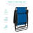  Folding Zero Gravity Recliner Patio Lounge Chair W/ Canopy Shade, Headrest, Tray - Marine Blue-1935343957