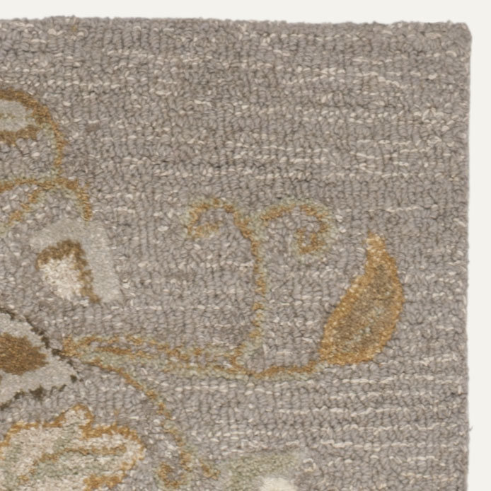 Autumn Martha Stewart Hand Tufted Wool/Viscose Floral Rug in Gray