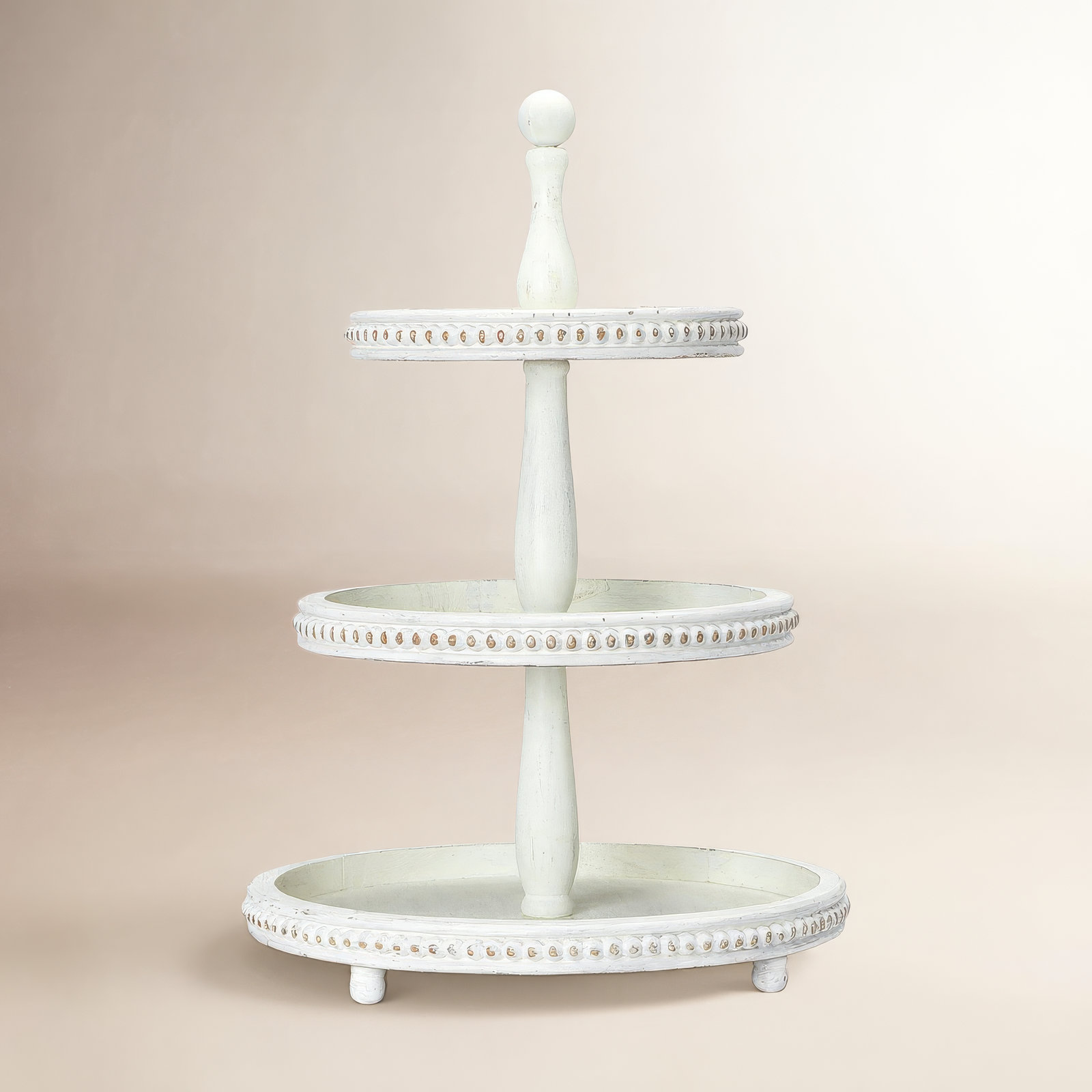 Alberts 3-Tier Decorative Tray, White