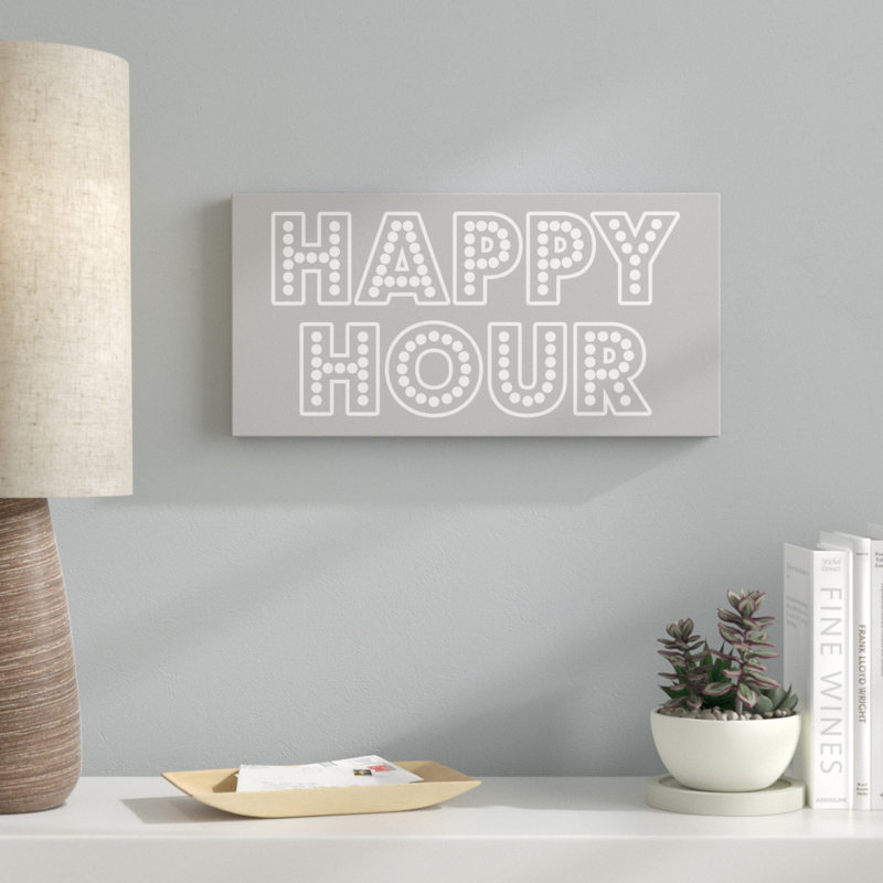 «Happy Hour», reproduction d'art textuel sur toile tendue
