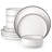 12 Piece Porcelain China Dinnerware Set - Service for 4