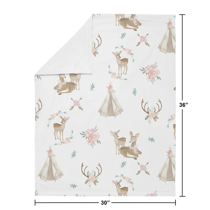 Deer Floral Security Baby Blanket