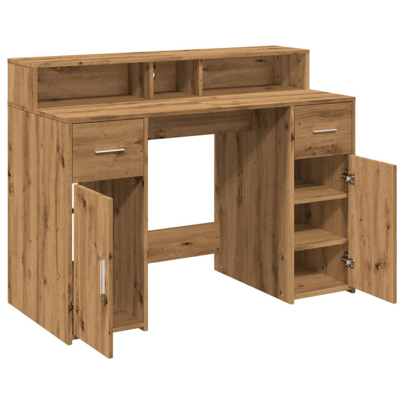 Computer Desk, Artisan/oak, 91cm H x 120cm W x 55cm D