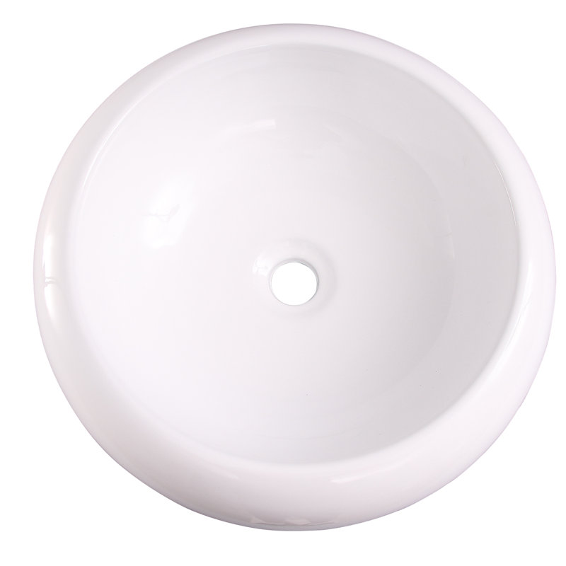 Barclay 17.75'' White Vitreous China Circular Bathroom Sink