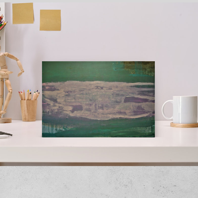 «Green and Pink Natur Contemporary Landscape Nature», art mural, H 18 po x l 12 po