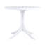 Table ronde moderne en plastique, table de salle à manger intérieure / extérieure, table de salle à manger