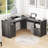 Draco 59" L Shaped Desk with Power Outlets &  File Drawer-519105632