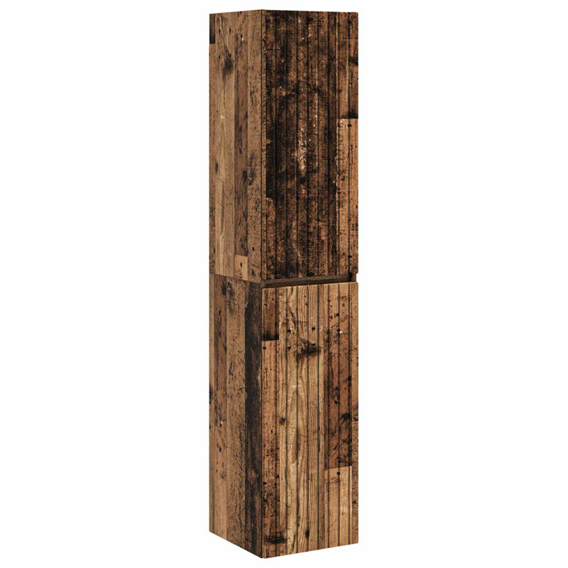 Engineered Wood Linen Cabinet, Old Wood