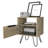Nightstand 22"H, One Open Shelf, Single Door Cabient, Hairpin Legs, Light Oak-1405124925