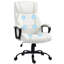 Fauteuil de direction à haut dossier et massage à vibration 6 points, blanc