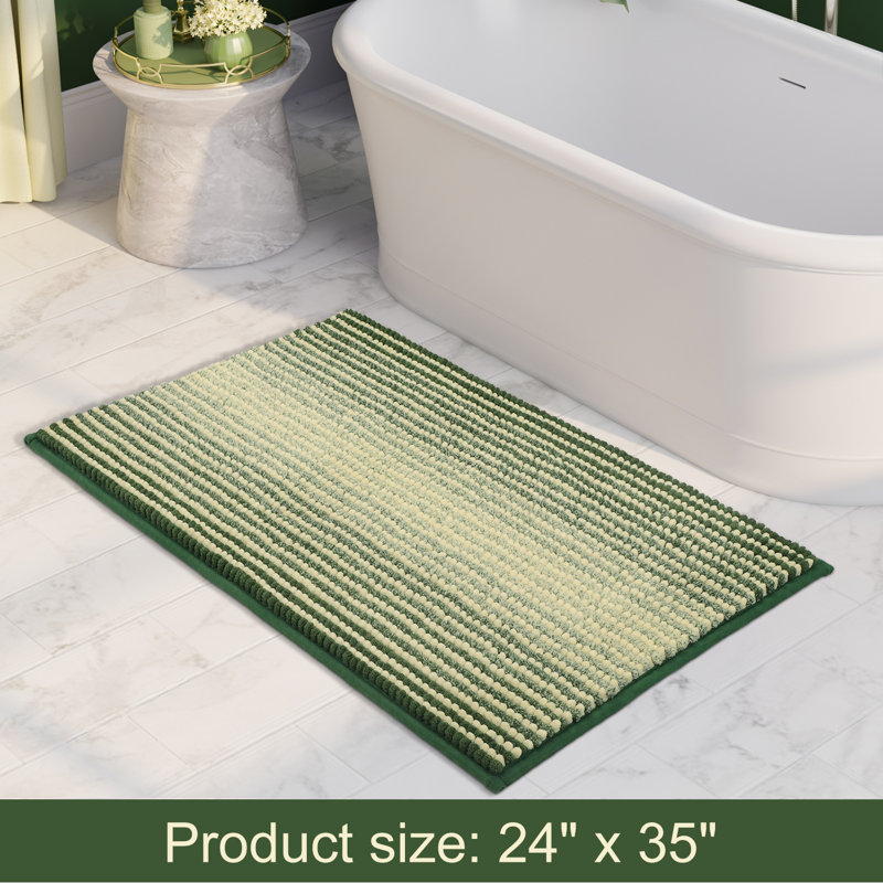 Tapis de bain en chenille douce avec envers antidérapant, 24"x36", Vert sauge