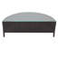 Mobilier modulaire de patio extérieur: 5 pièces en PE brun avec table en verre trempé, gris, cadre, multifonctionnel, combinaison, housses amovibles à eau 5 demi-lune