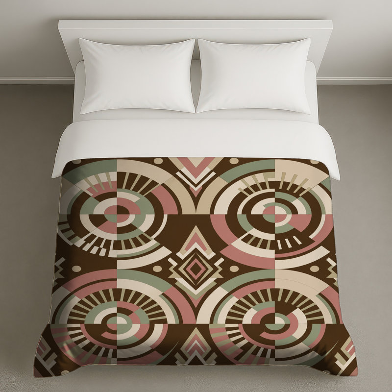 Housses de couette à motif géométrique circulaire, Très grand lit