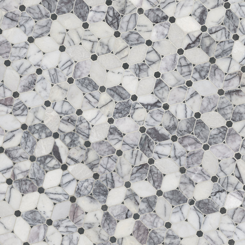 Lucera Avella x 11 in. x 12 in. Polished Marble Mosaic Floor and Wall Tile