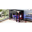 Lit double, lit mezzanine en bois, fini noir, bureau intégré, garde-robe, DEL, tiroir, rangement, expérience noir, peu encombrant, fonctionnel-913168879