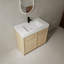 Meuble-lavabo autoportant avec lavabo en résine blanche