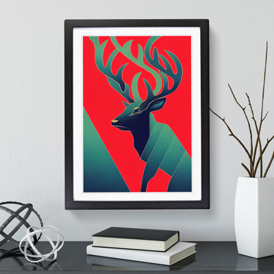 XV1022-410X Abstract Stag No.6 1 Piece Single Picture Frame Wall Art