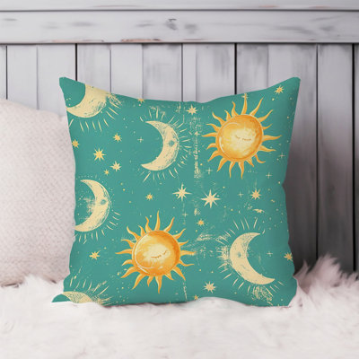 Astronomy and Space Sun and Moon Teal Bohemian