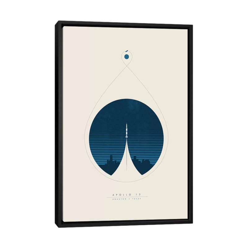 «Apollo 13», impression sur toile, H 26 po x l 18 po x P 1,5 po, Toile encadrée noire, Pas de tapis