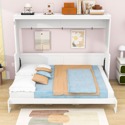 Lit escamotable mural avec tablettes