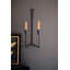  Hook-Style Forged-Iron Wall Sconce – 21"H Double Taper Candle Holder, Set Of 2