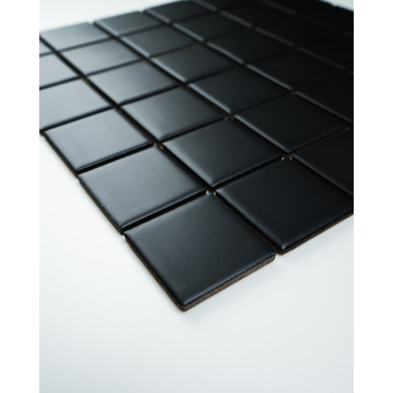 2X2" Square Matte Porcelain Mosaic Tile - (Box Of 10 Sheets), Black