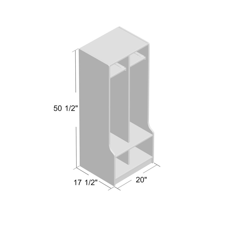 Jonti-Craft® 2 Section Coat Locker with Step