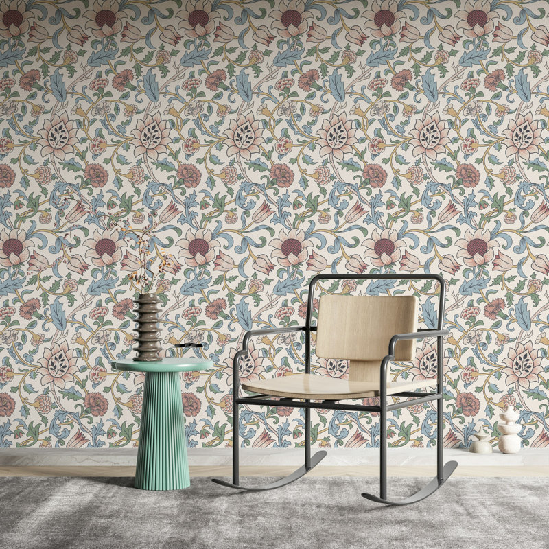 Rouleau de fleurs William Morris, Beige