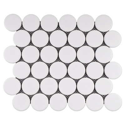 Porcetile 1.97 in. x 1.97 in. Penny Matte Porcelain Mosaic Wall and Floor Tile