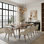 Ensemble de table de salle à manger extensible 9 pièces avec chaises d'appoint rembourrées