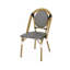 Ensemble de 2 chaises bistro d'extérieur en ratine et aluminium PE, noir et blanc-1376383553