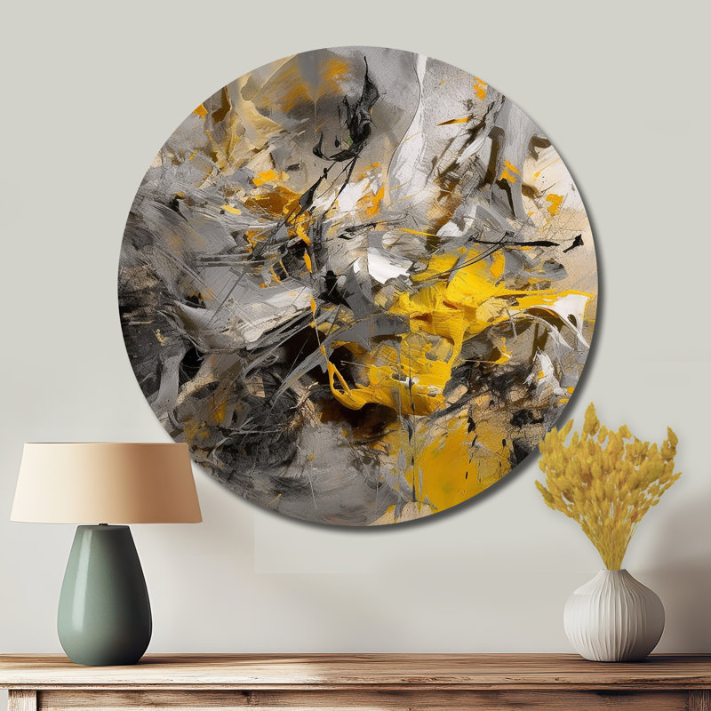 Crysta - Art abstrait rond en métal, H 23 po x l 23 po
