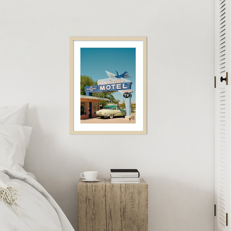 «Route 66» par Criswell, reproduction d'art murale en bois encadrée, H 25 po x l 20 po