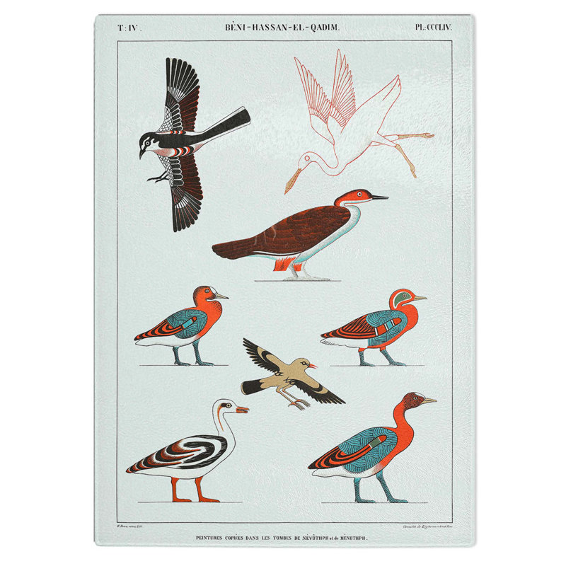 Glass Ducks & Birds by J.F. Champollion Chopping Board, 28.5 cm W x 20 cm L