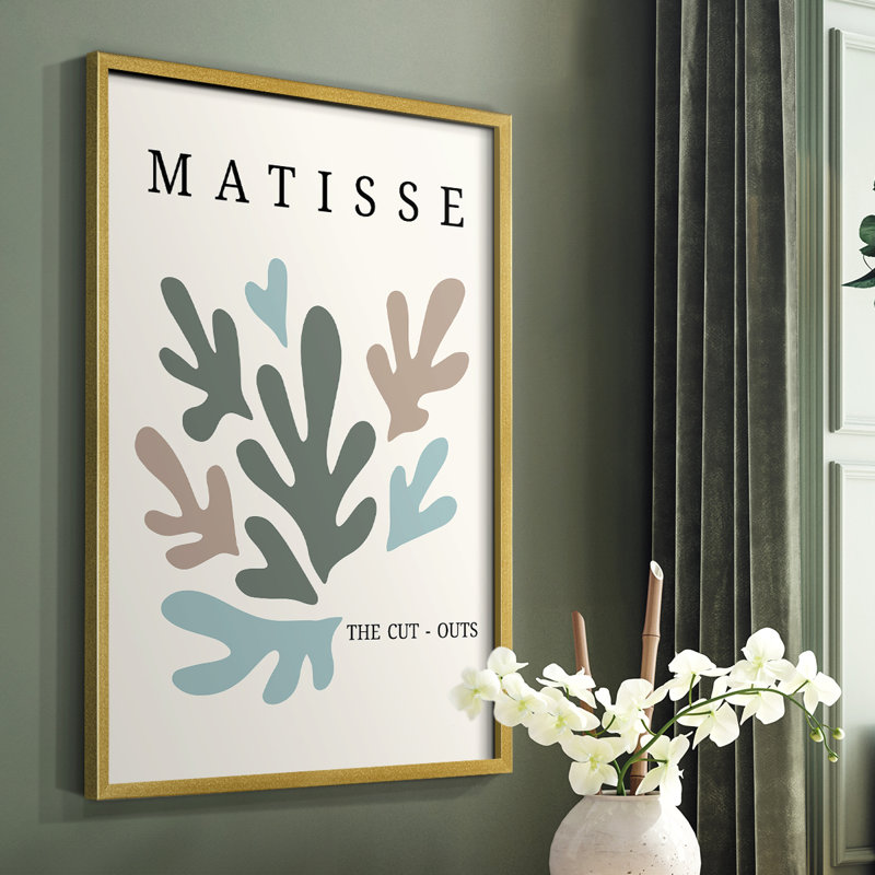 Matisse CDII, reproduction encadrée - bois massif, H 20 po x l 16 po, Cadre doré simple