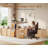 57" L Shaped Standing Desk with Storage, Electric Height Adjustable Curved Executive Desk-1955321338