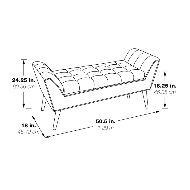 Keltron Polyester Upholstered Storage Bench, Linen