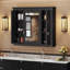 Armoire de salle de bain murale avec miroir, armoire à pharmacie murale avec 4 tablettes, armoire de rangement avec porte miroir 