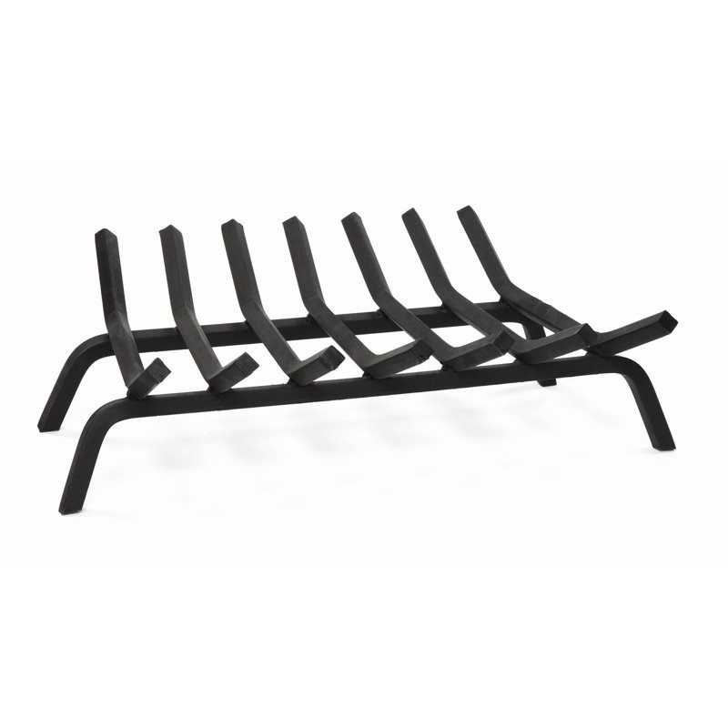 24-Inch Black Steel Tapered Hearth Grate