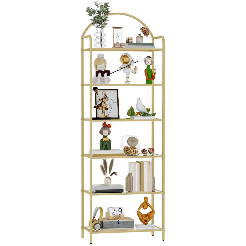178.5 cm H x 60 cm W Glass Bookcase