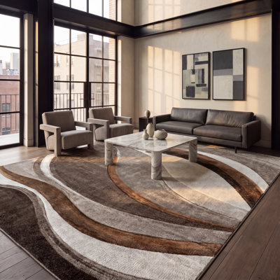 Ducor Abstract Beige/Brown Area Rug