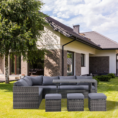 Ensemble de conversation modulaire avec coussins 7 pièces