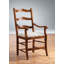 Upholstered Ladder Back Arm Chair in Brown