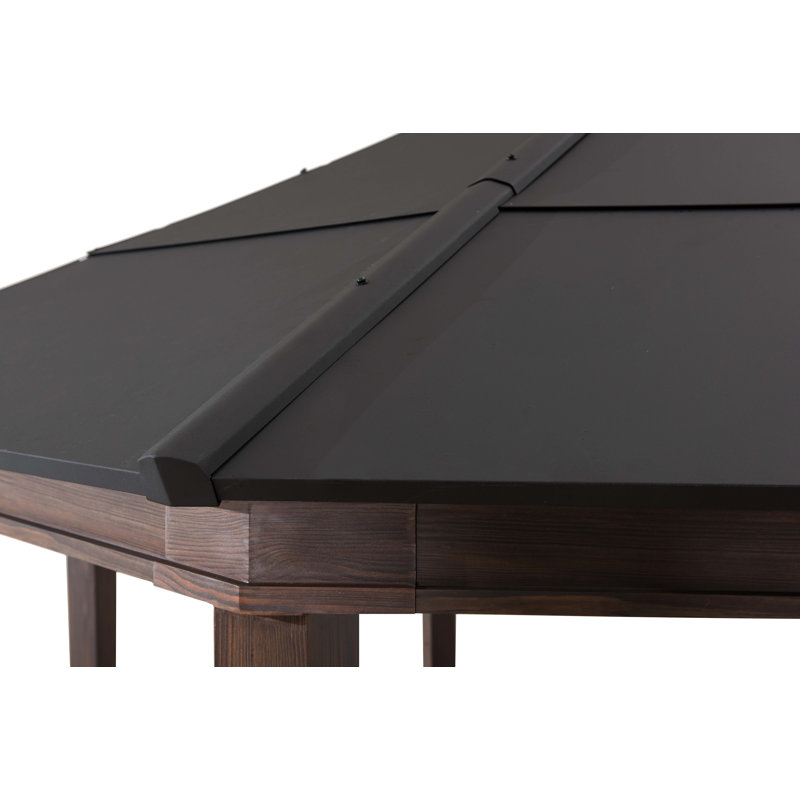 Daybreak 15 ft. Brown Steel Hardtop Patio Gazebo