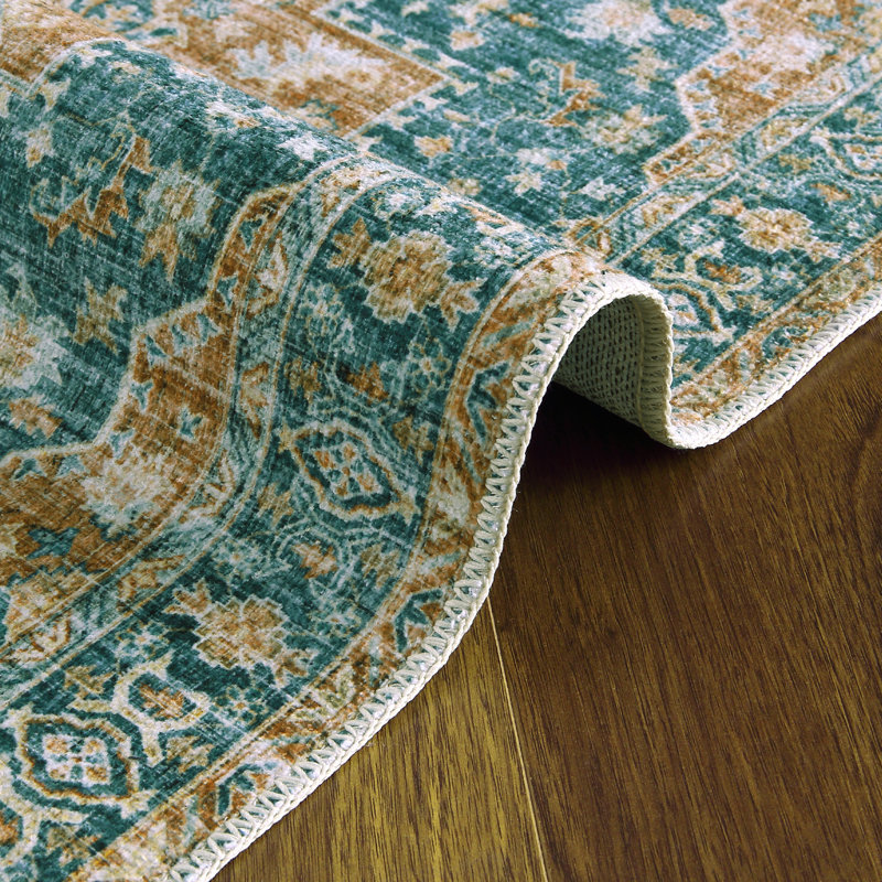 Washable Oriental Indoor Rug, Rectangle 6' x 9'