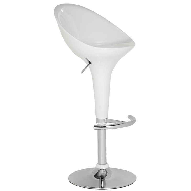 Tabouret de bar pivotant à hauteur réglable Bunky, Blanc