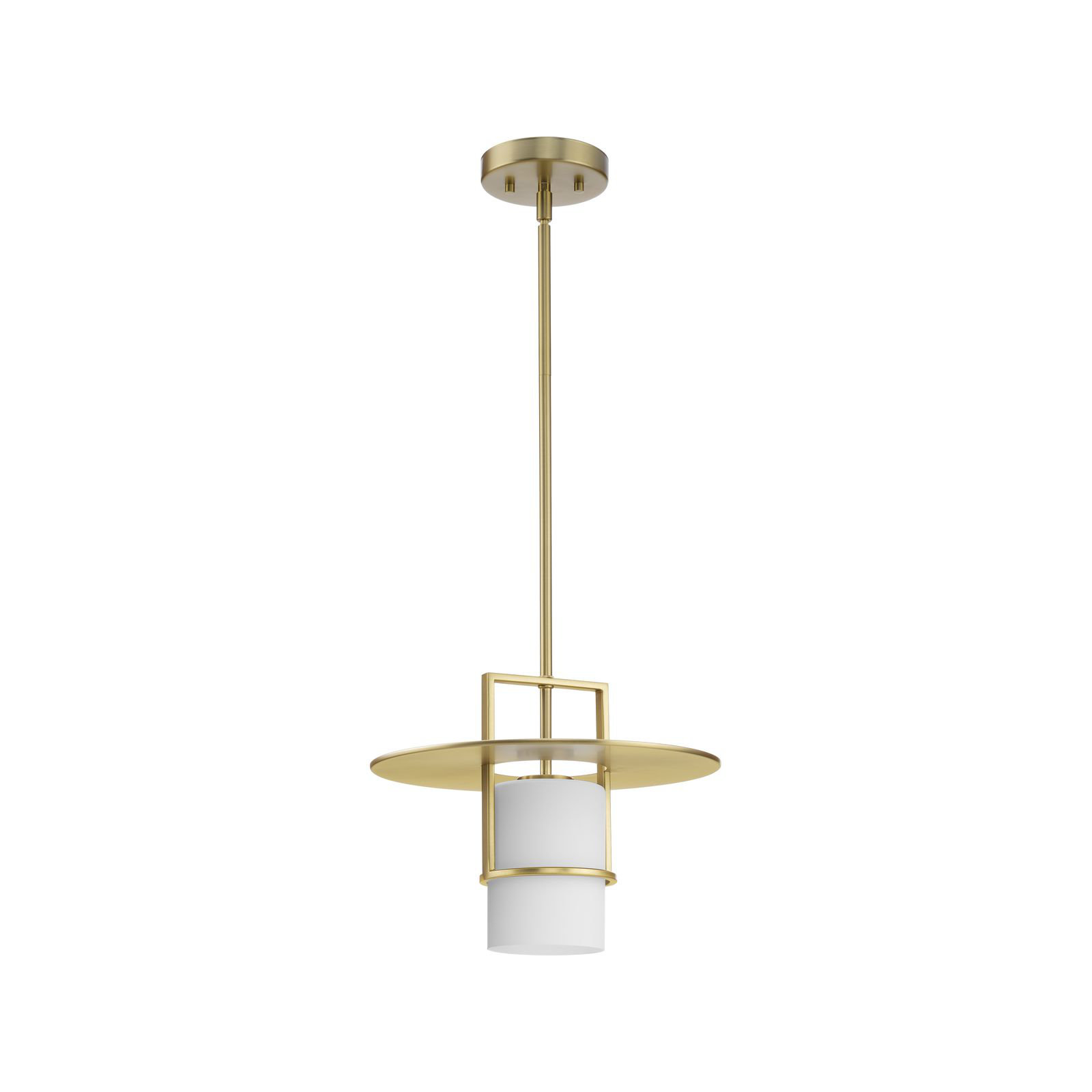 Cinder Single Light Etched Glass Dimmable Pendant, Brushed Bronze