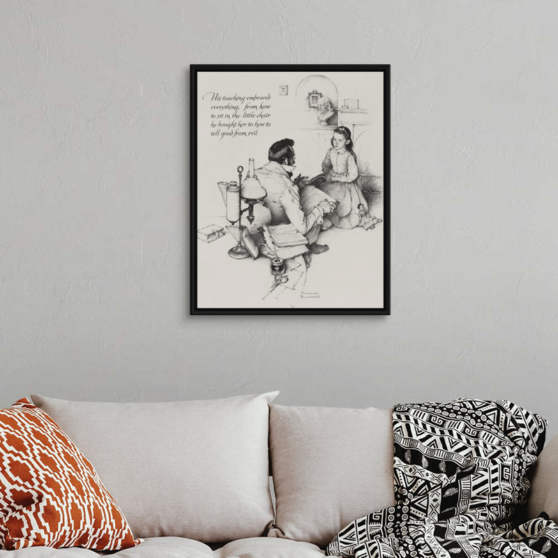 Art mural sur toile "The tuteur", Cadre flottant noir, H 32 po x l 26 po x P 1,75 po